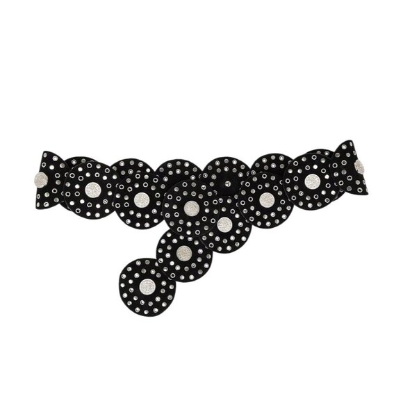 Free People Xena Hip Belt in Black Small/Medium New Womens Western Silver - Picture 1 of 6